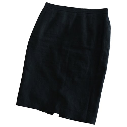 Pre-owned Valentino Linen Mini Skirt In Black