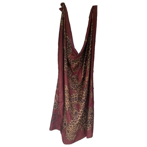 Pre-owned Saint Laurent Silk Stole In Burgundy