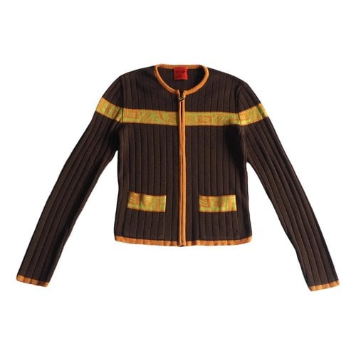Pre-owned Christian Lacroix Wool Cardigan In Brown