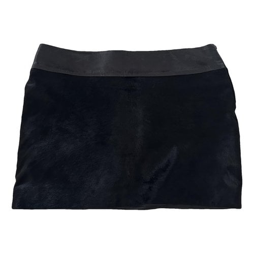 Pre-owned Plein Sud Leather Mini Skirt In Black