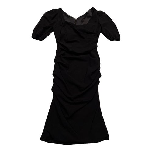 Pre-owned Dolce & Gabbana Wool Maxi Dress In Black
