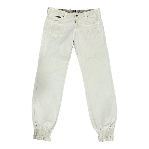 Pre-owned D&g Straight Jeans In Beige