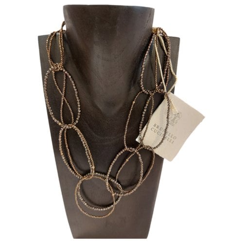 Pre-owned Brunello Cucinelli Silver Necklace In Brown