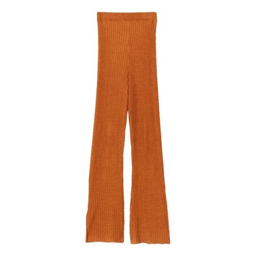 Pre-owned Rodebjer Linen Straight Pants In Orange