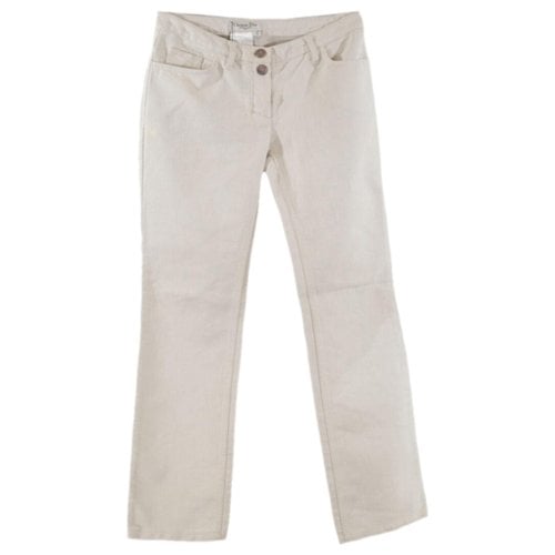 Pre-owned Dior Straight Jeans In White