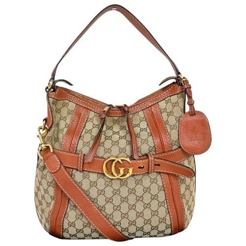 Pre-owned Gucci Cloth Handbag In Ecru