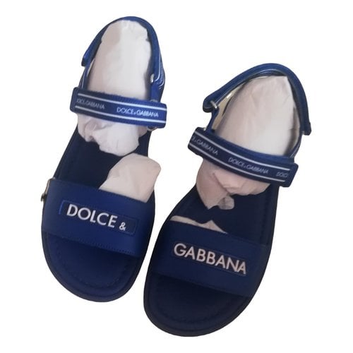 Pre-owned Dolce & Gabbana Leather Sandal In Blue
