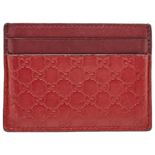 Pre-owned Gucci Leather Wallet In Red
