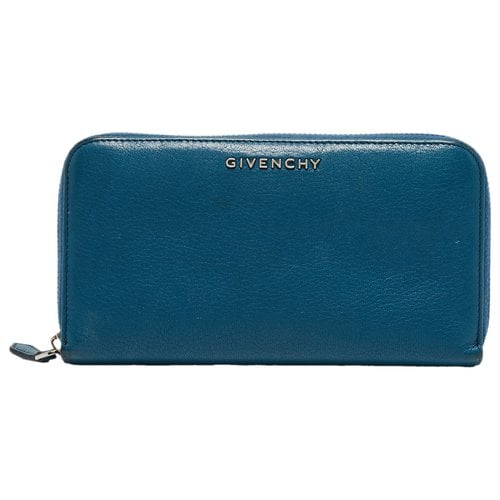 Pre-owned Givenchy Leather Wallet In Blue