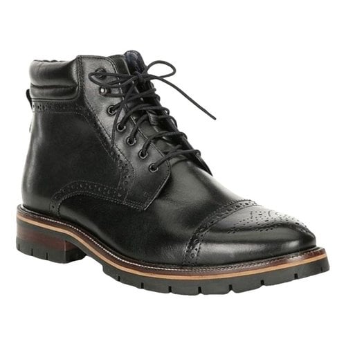 Pre-owned Johnston & Murphy Leather Boots In Black