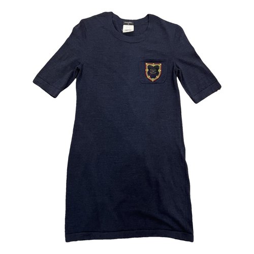 Pre-owned Chanel Wool T-shirt In Navy