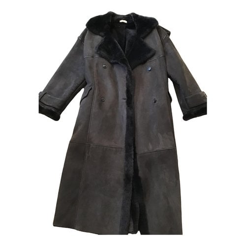 Pre-owned The Mannei Shearling Coat In Anthracite