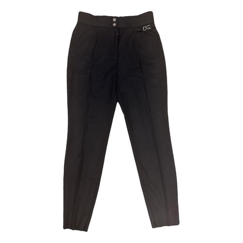 Pre-owned Dolce & Gabbana Cloth Straight Pants In Black