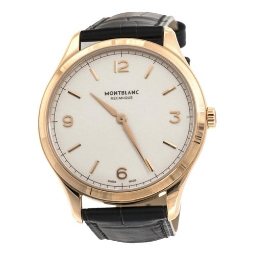 Pre-owned Montblanc Pink Gold Watch In White