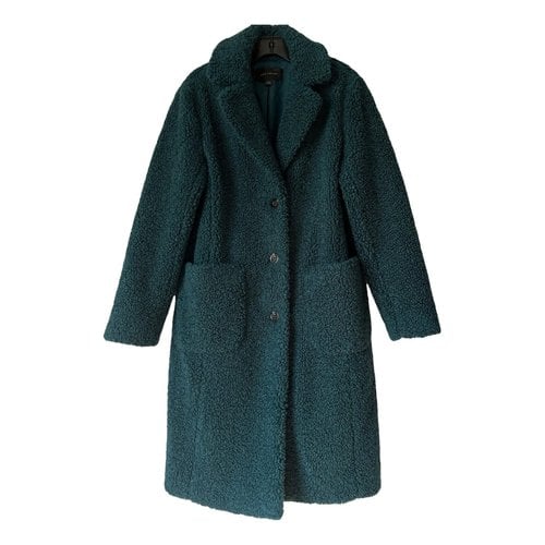 Pre-owned Ann Taylor Faux Fur Coat In Green