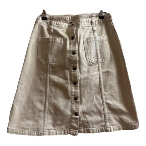 Pre-owned Max & Co Mini Skirt In Ecru