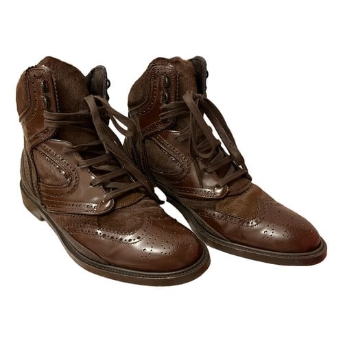 Pre-owned Givenchy Leather Boots In Brown