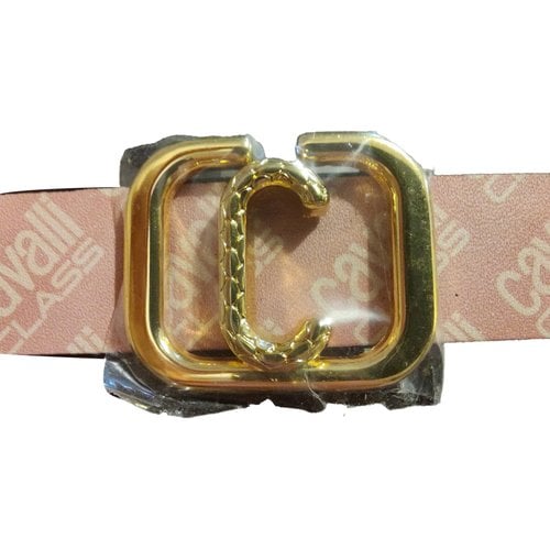 Pre-owned Class Cavalli Patent Leather Belt In Beige