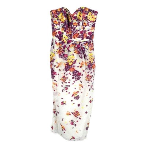 Pre-owned Marchesa Notte Mid-length Dress In White