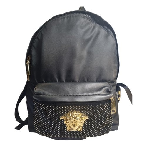 Pre-owned Versace Backpack In Black