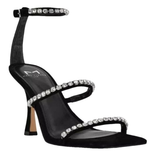 Pre-owned Marc Fisher Leather Sandal In Black