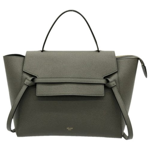 Pre-owned Celine Belt Leather Handbag In Grey