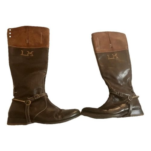 Pre-owned La Martina Leather Riding Boots In Brown