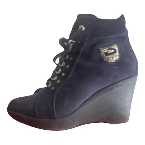 Pre-owned Alberto Guardiani Snow Boots In Blue