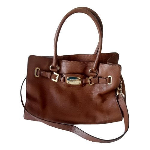 Pre-owned Michael Kors Astrid Leather Handbag In Camel