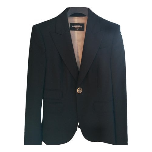Pre-owned Dsquared2 Wool Blazer In Navy