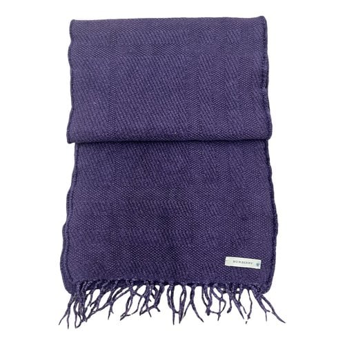 Pre-owned Burberry Wool Scarf In Purple