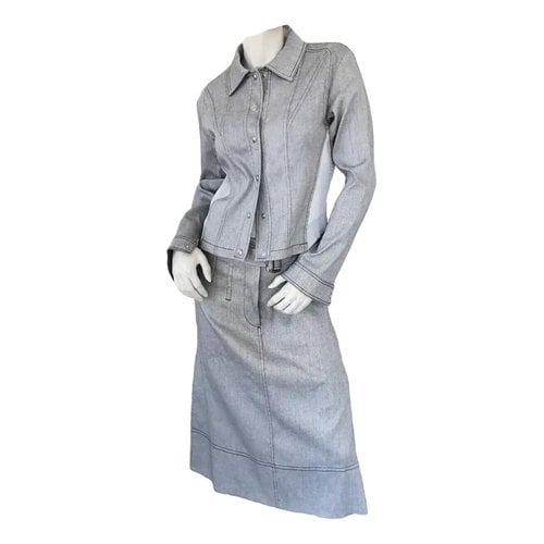 Pre-owned Max Mara Linen Suit Jacket In Grey