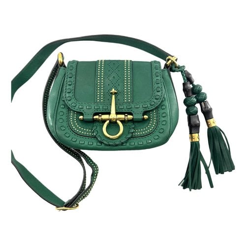 Pre-owned Gucci Snaffle Bit Leather Crossbody Bag In Green