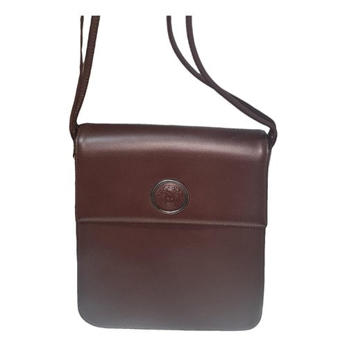 Pre-owned Versace Leather Handbag In Brown