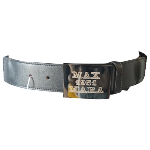 Pre-owned Max Mara Atelier Leather Belt In Black