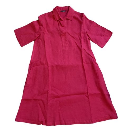 Pre-owned Loro Piana Linen Mid-length Dress In Red