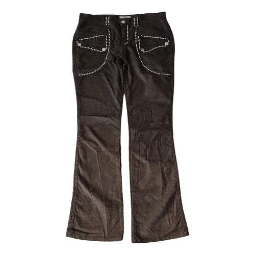 Pre-owned Blumarine Velvet Straight Pants In Brown