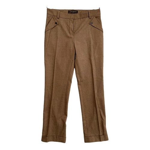 Pre-owned Louis Vuitton Wool Straight Pants In Brown