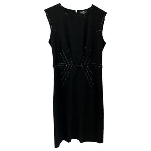 Pre-owned Roberto Verino Wool Mid-length Dress In Black