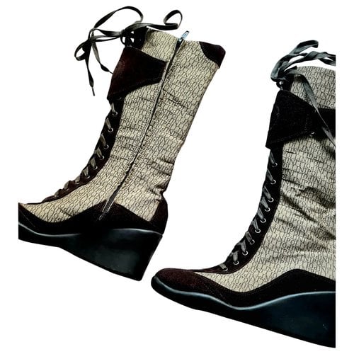 Pre-owned Pollini Snow Boots In Brown