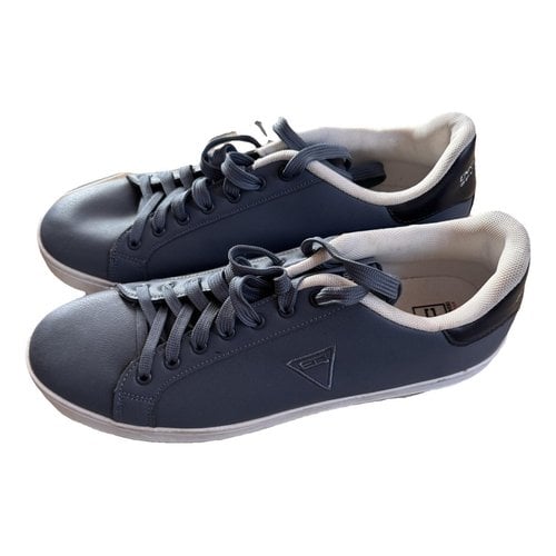 Pre-owned Enrico Coveri Leather Low Trainers In Grey