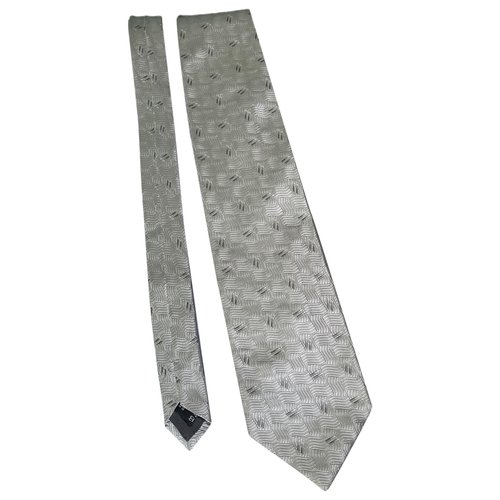 Pre-owned Valentino Garavani Silk Tie In Silver