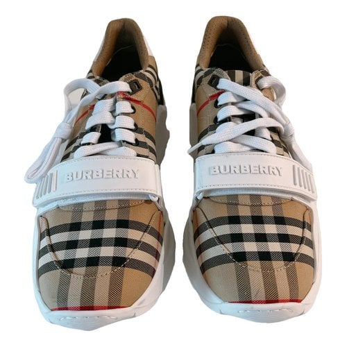 Pre-owned Burberry Cloth Low Trainers In Multicolour