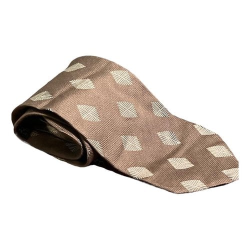 Pre-owned Giorgio Armani Silk Tie In Khaki