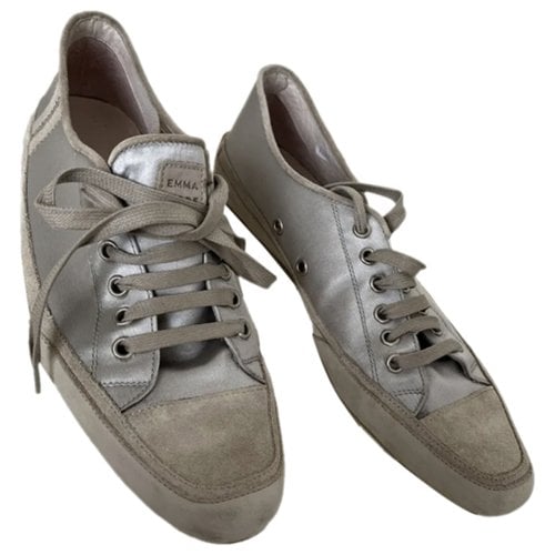 Pre-owned Emma Hope Leather Lace Ups In Silver