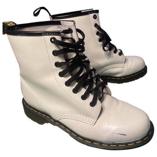 Pre-owned Dr. Martens' Leather Boots In White