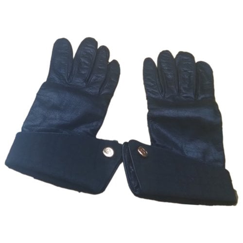 Pre-owned Dior Leather Gloves In Black