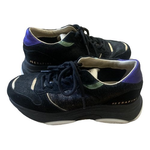 Pre-owned Serafini Leather Trainers In Black