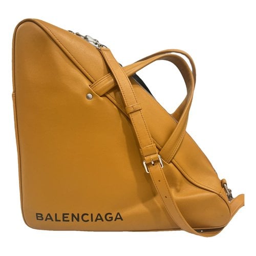 Pre-owned Balenciaga Triangle Leather Handbag In Orange