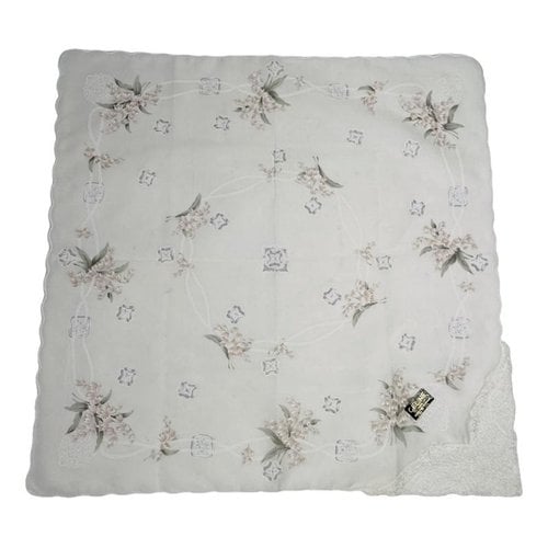 Pre-owned Celine Silk Handkerchief In White